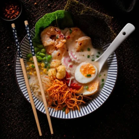 Ramen z krewetkami